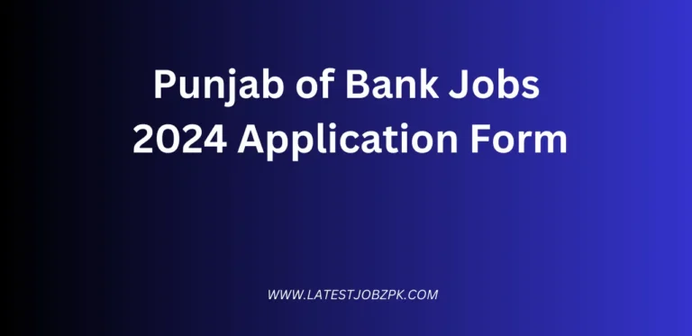 Punjab of Bank Jobs 2024 Application Form